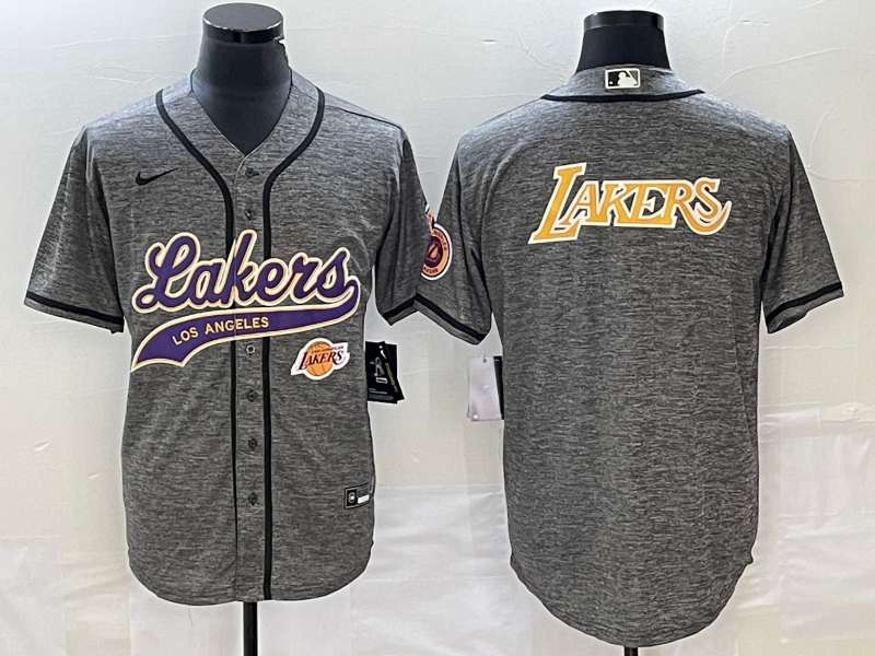 Nike 2023 Men Los Angeles Lakers blank Grey NBA Jersey 202411200106